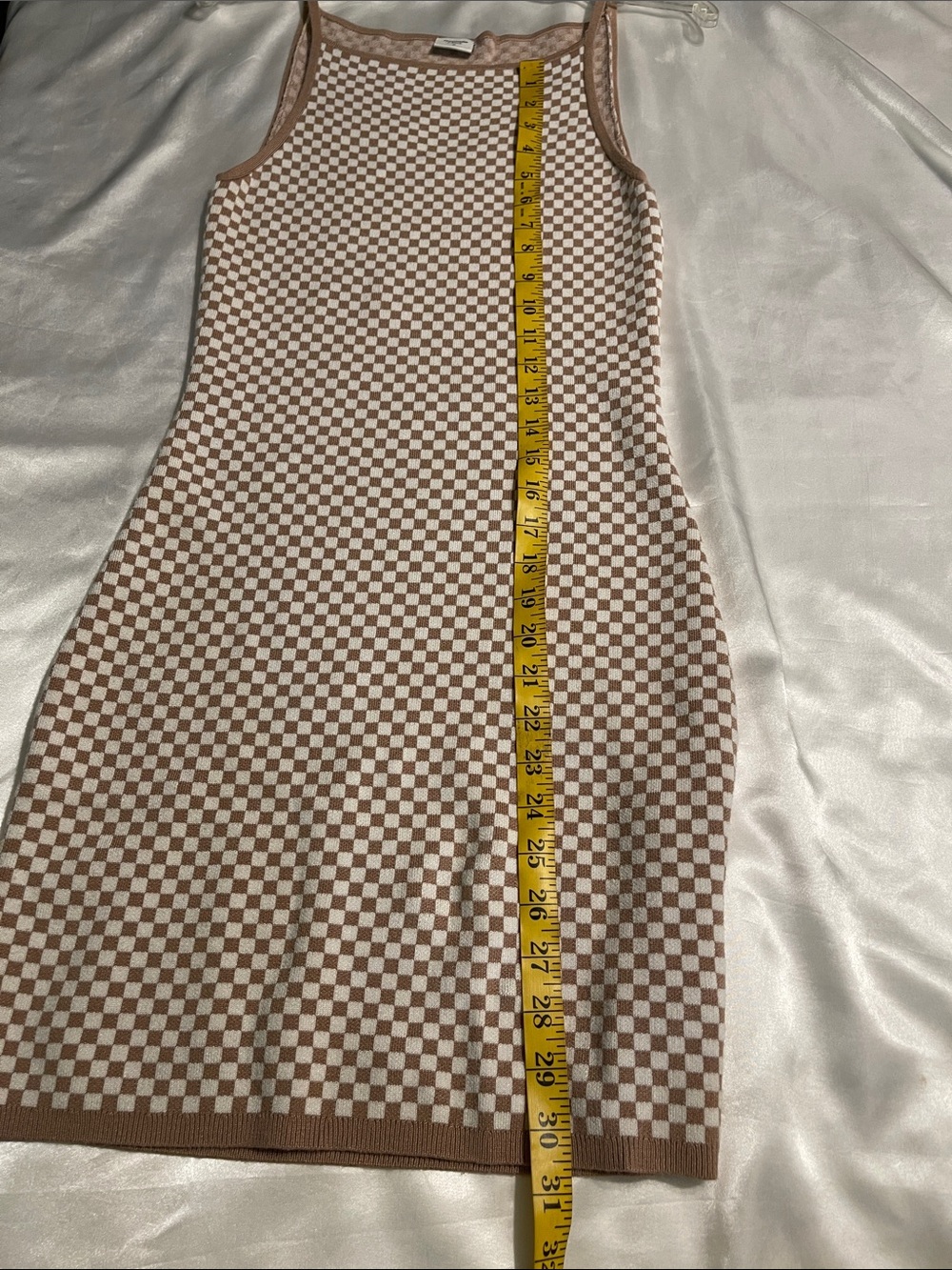 Abercrombie & Fitch Brown and White Checker Ribbed Tank Dress - Picture 5 of 6
